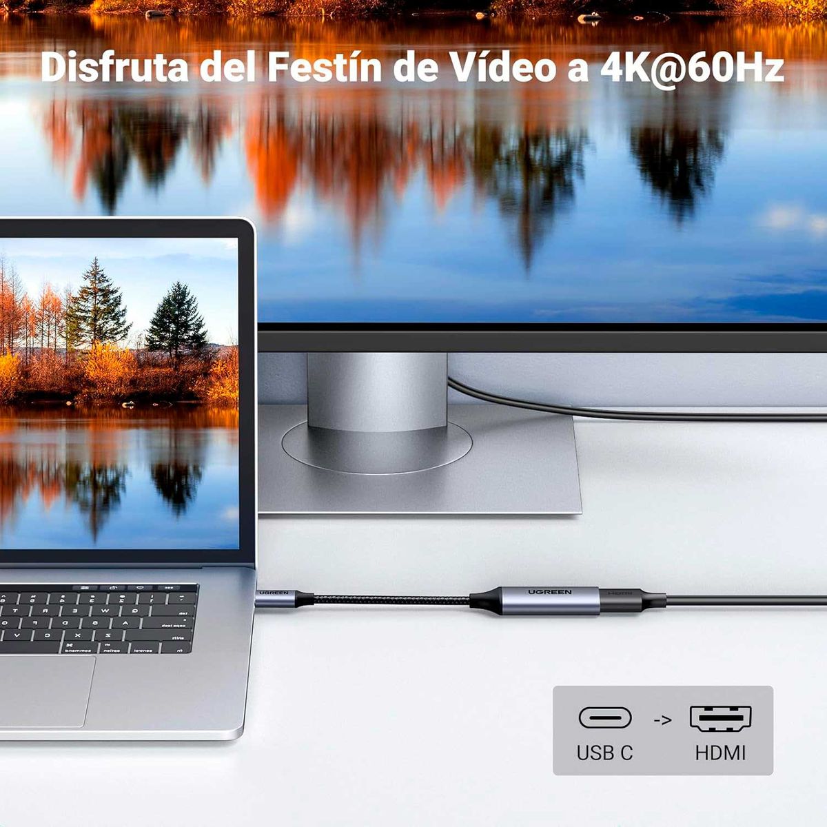 UGREEN - Adaptador Ugreen USB-C a HDMI 4K 70444