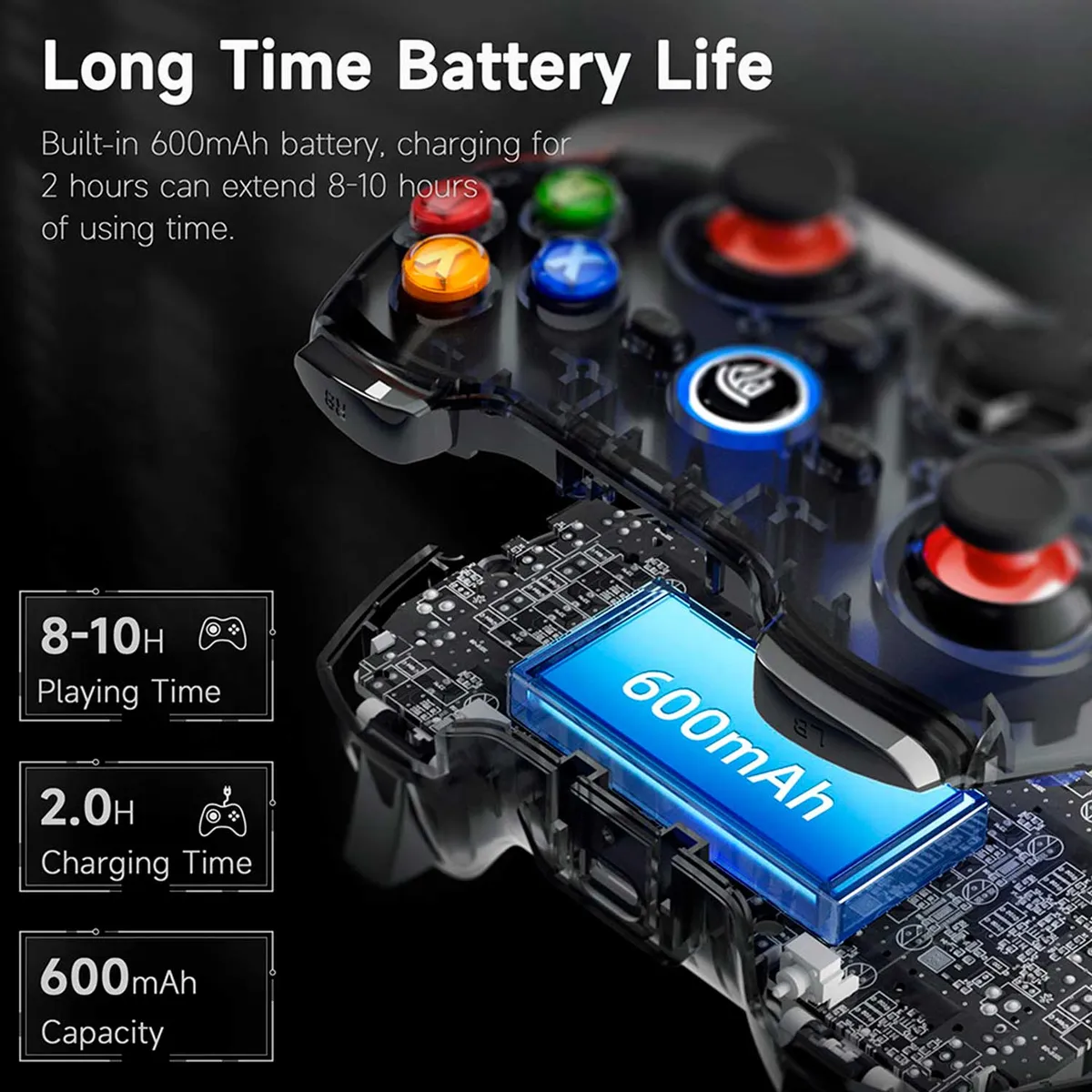 GENERICO - Mando Inalambrico Easysmx Esm 9013 Pro Wifi Bt Vibracion Black Red