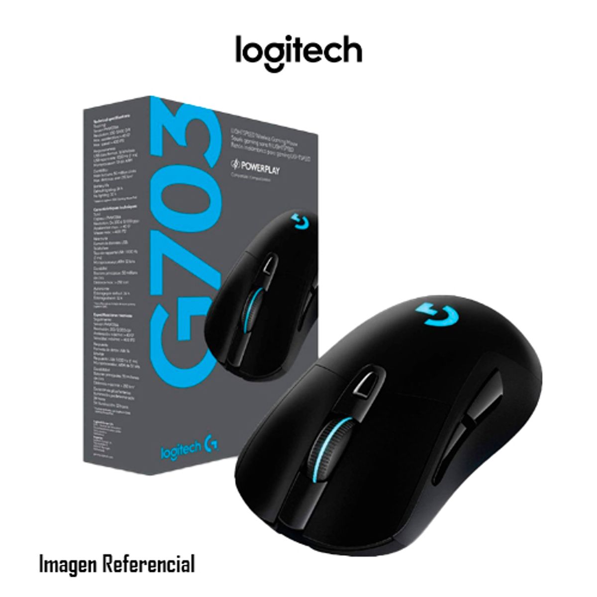 LOGITECH - MOUSE LOGITECH G703 LIGTHSPEED WIRELESS BLACK P/N: 910-005638