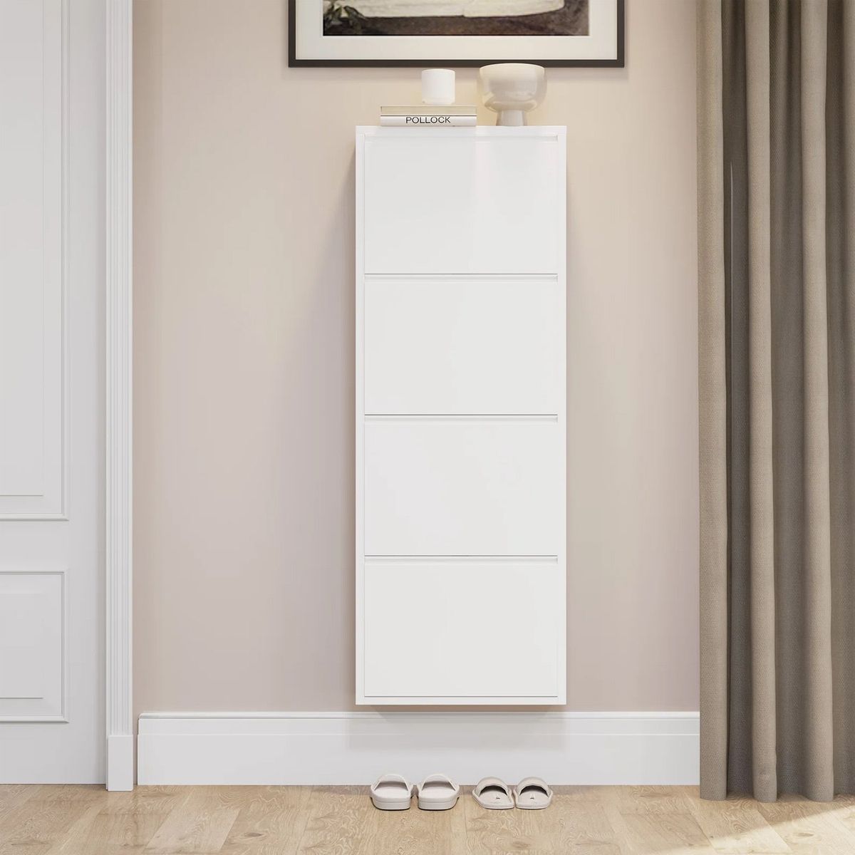 VENTITAS HOME - Zapatera Flotante Génova Ventitas Home Color Blanco