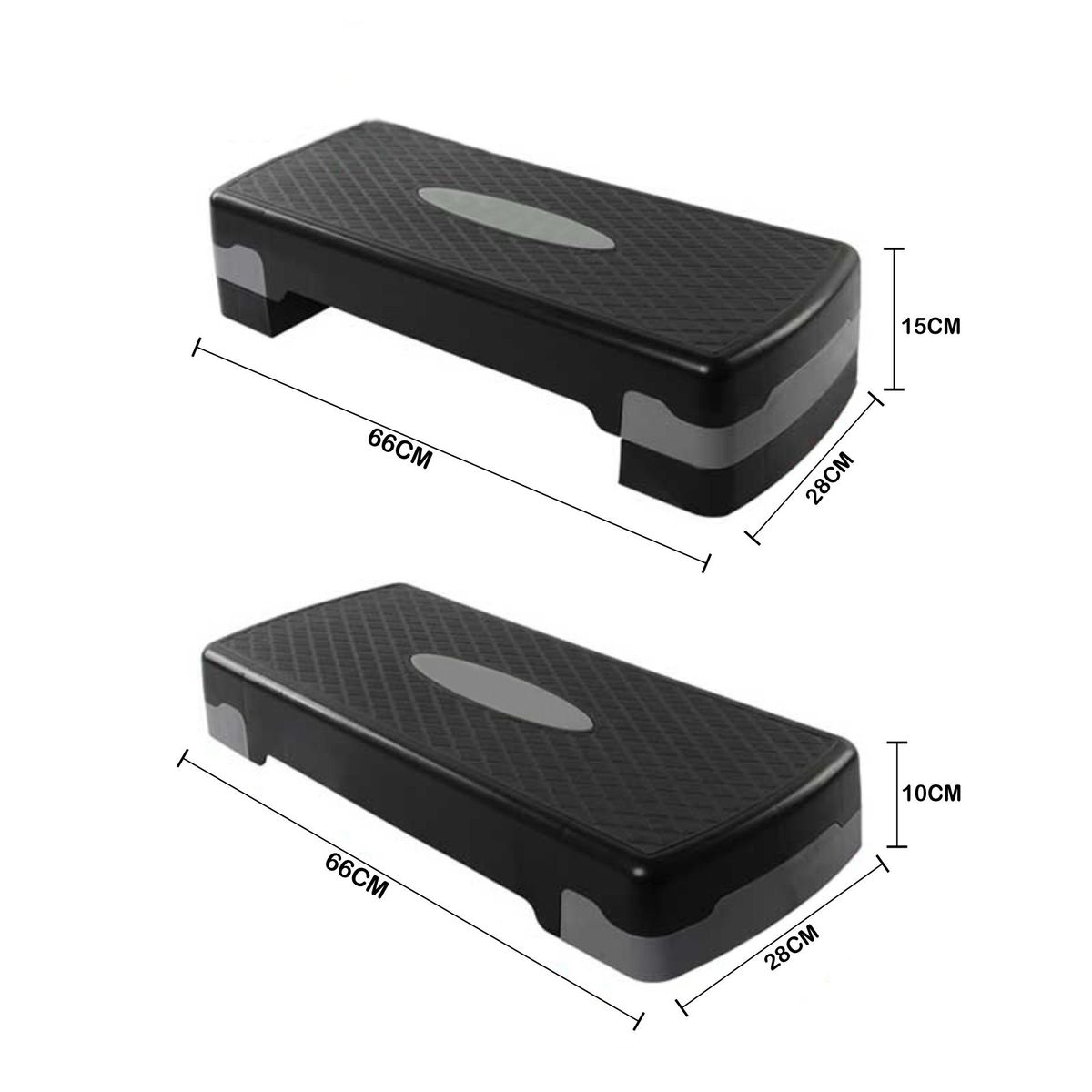 WINNER - Step Importado 2 Niveles Gimnasio Negro/Gris