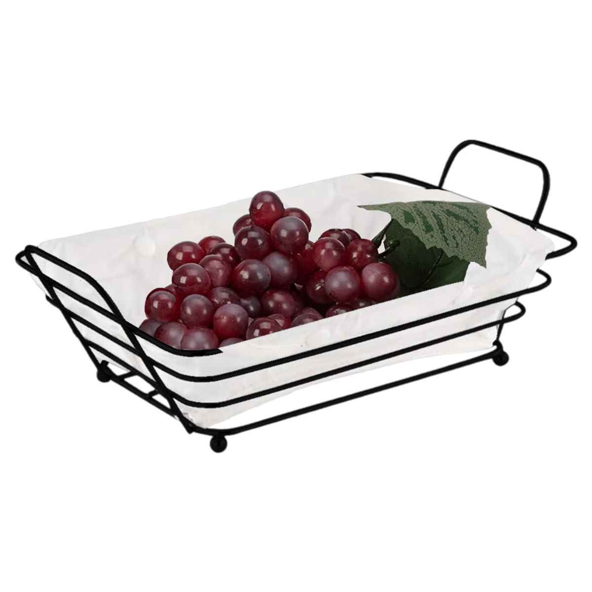 INSPIRA - Panera Rectangular de Metal y Tela Cesta Pequeña