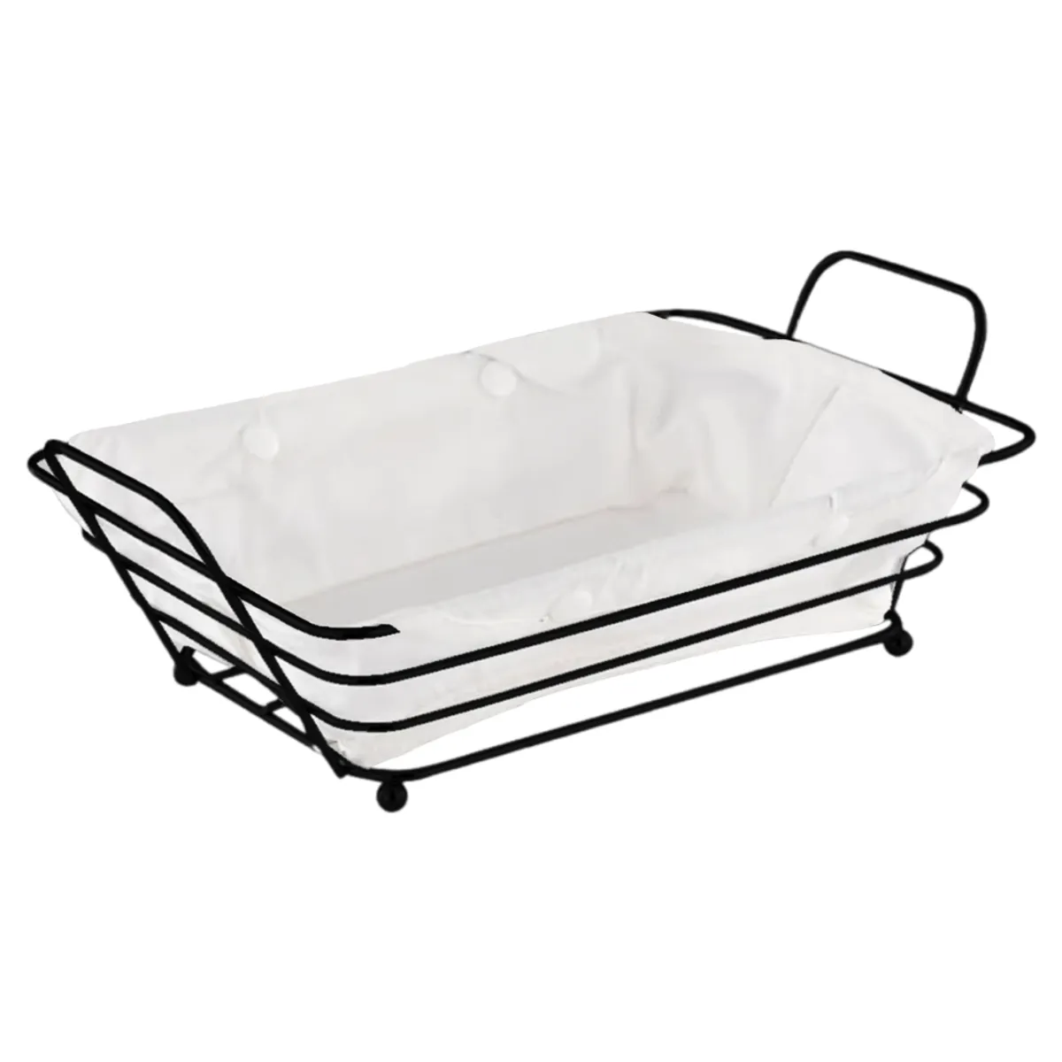 INSPIRA - Panera Rectangular de Metal y Tela Cesta Pequeña