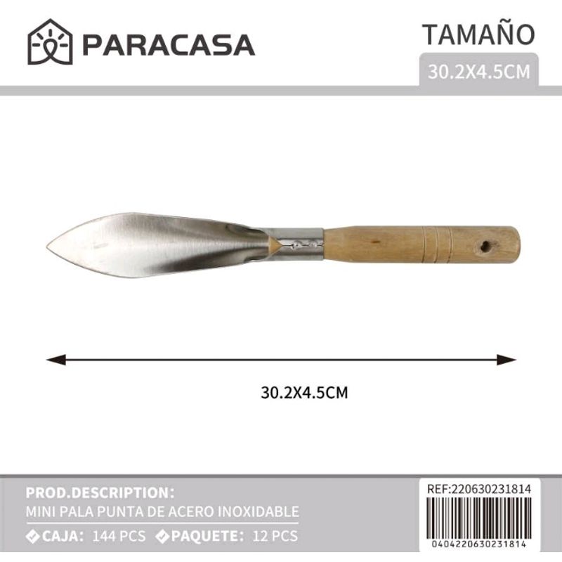 GENERICO - MINI PALA DE PUNTA ACERO INOXIDABLES  PARACASAMAX