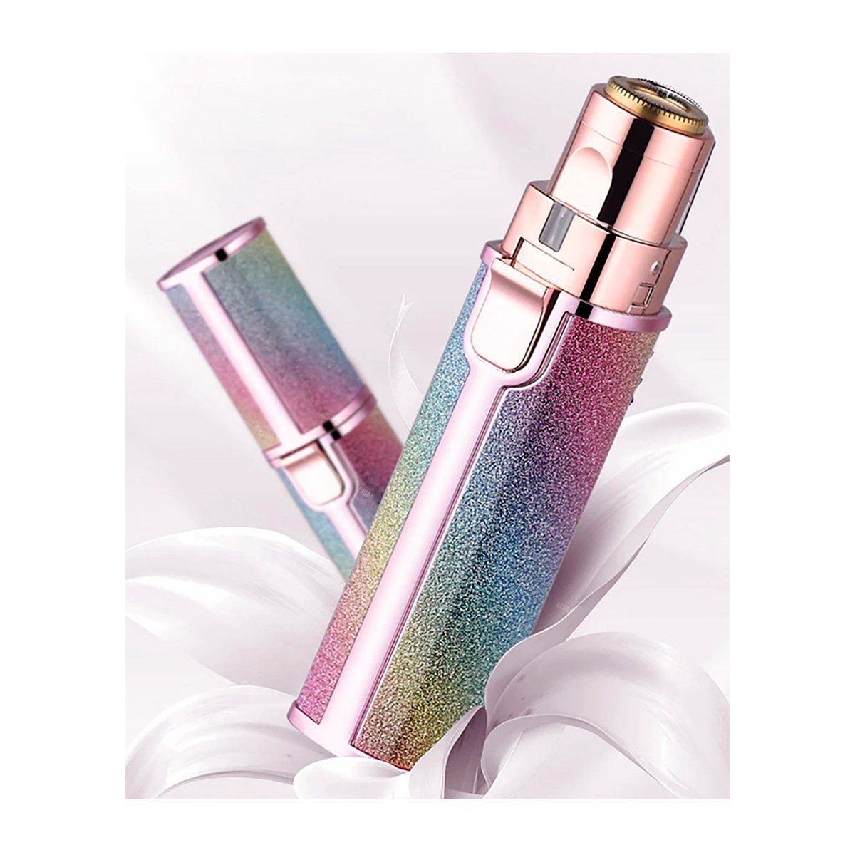 GRETAIL - Depilador De Vello Facial Cejas Bozo Escarchado 2 en 1 Usb.