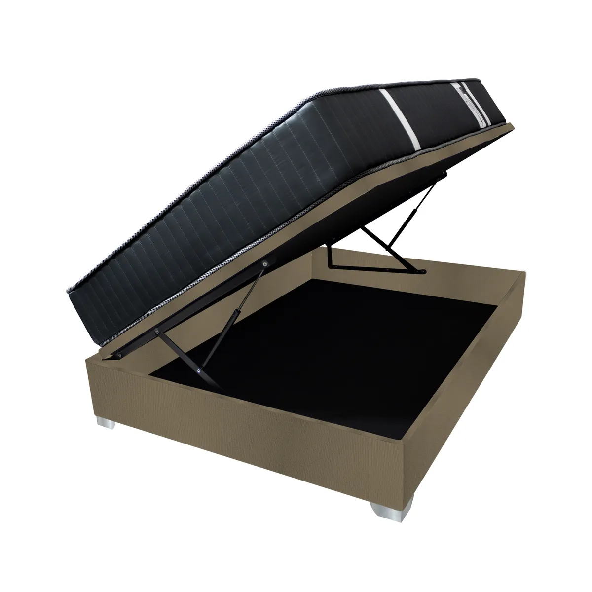 BARAKA HOME - Cama Box Espacio Trento Dual Rest 1.5 plz - Beige oscuro