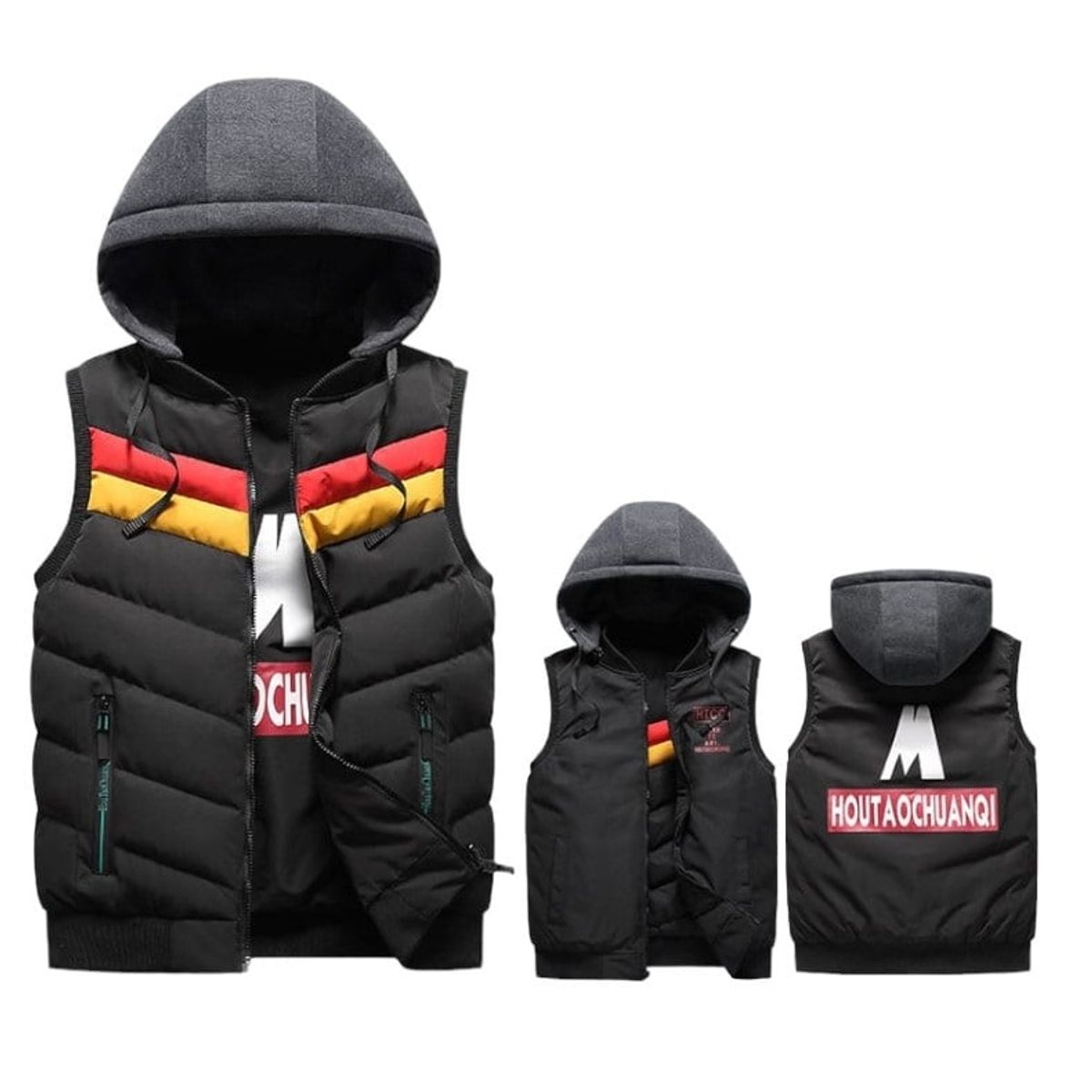 GENERICO - CHALECO REVERSIBLE SLIMFIT CON CAPUCHA  DESMONTABLE