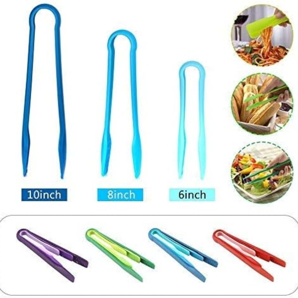 GENERICO - Juego de Pinzas de Plastico para Cocina para Ensalada Barbacoa