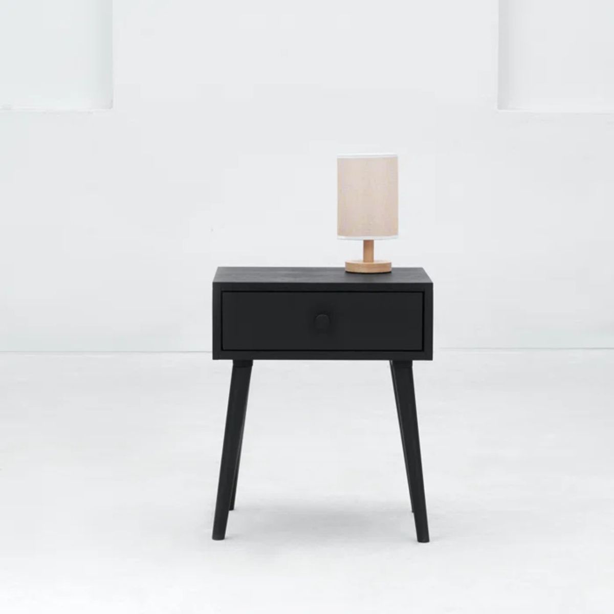 TU MESITA - Velador Mesa de Noche Isidor 1 cajón color Negro TU MESITA