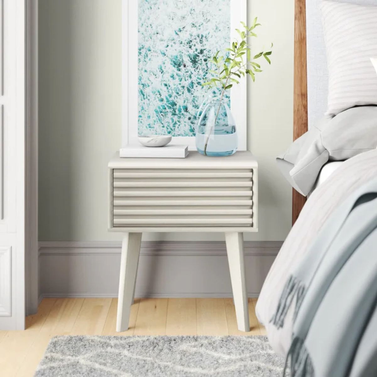 TU MESITA - Mesa de Noche Velador Moderno Nicole color Blanco 1 cajón TU MESITA