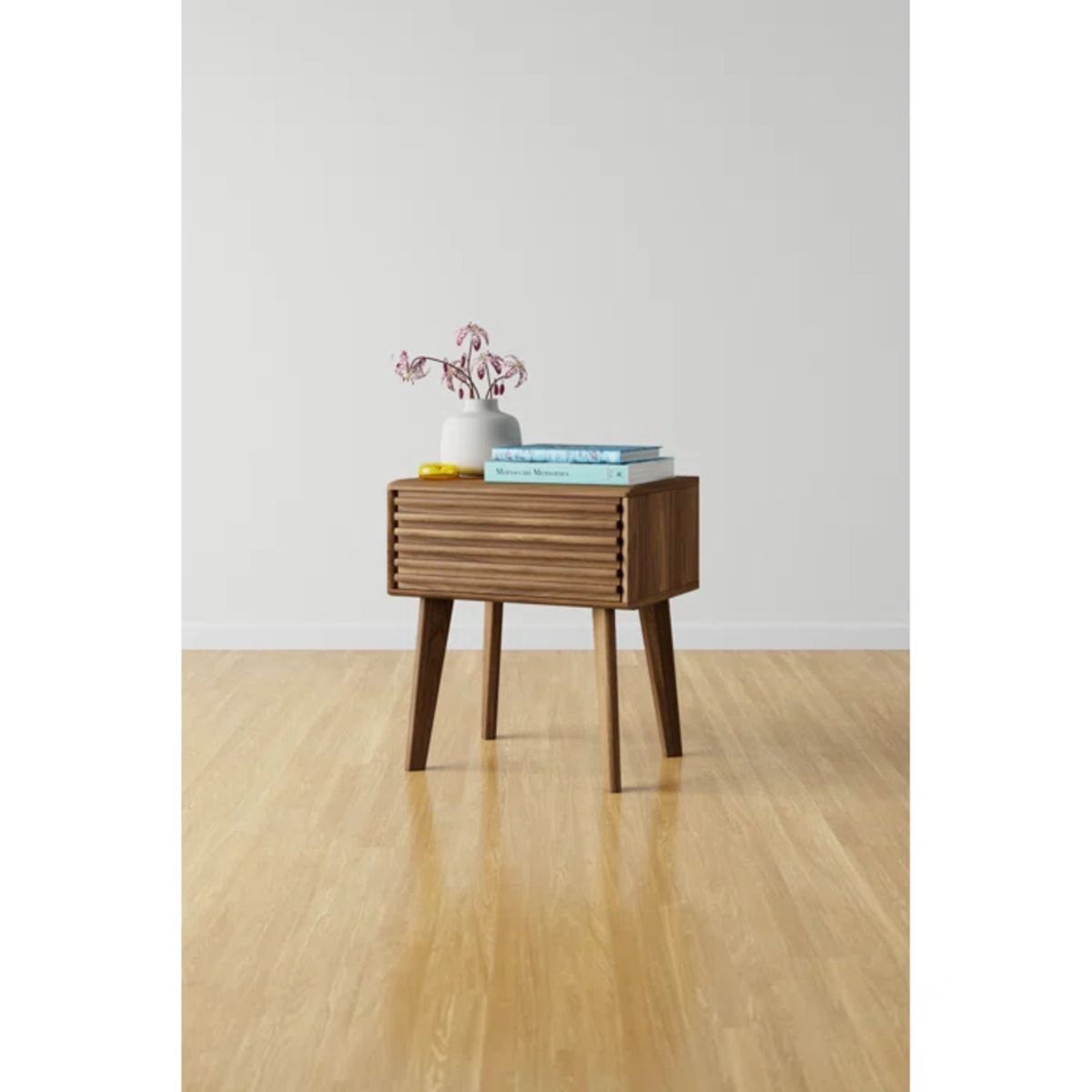 TU MESITA - Mesa de Noche Velador Moderno Nicole color Marrón 1 cajón TU MESITA