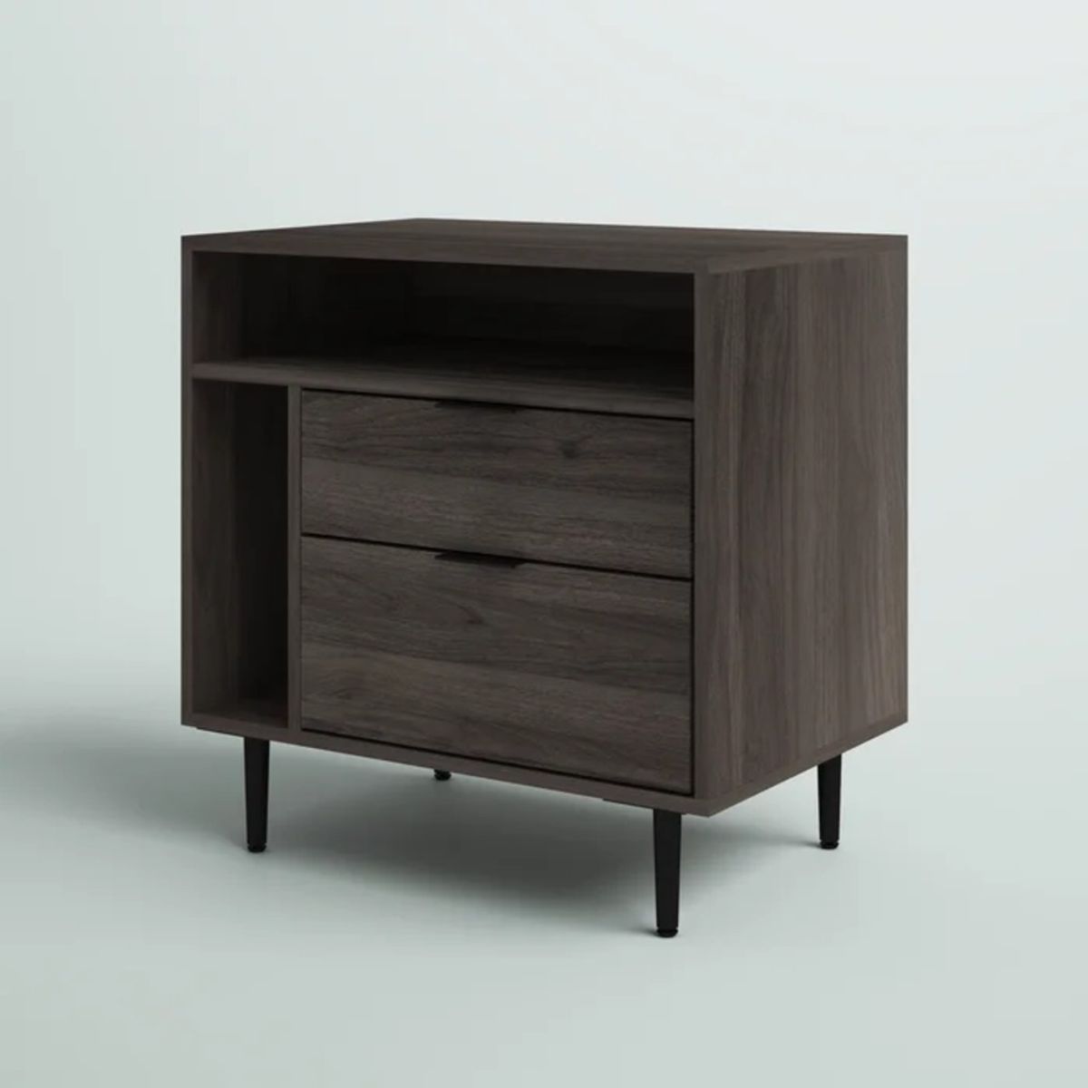 TU MESITA - Velador Clásico Venus color Gris oscuro 2 cajones TU MESITA