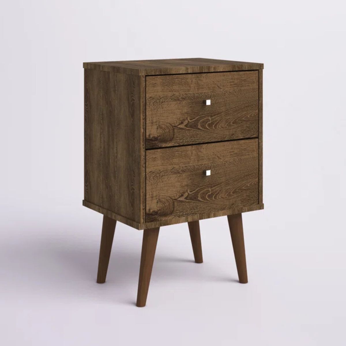 TU MESITA - Velador Mesa de Noche Karim color Marrón 2 cajones TU MESITA