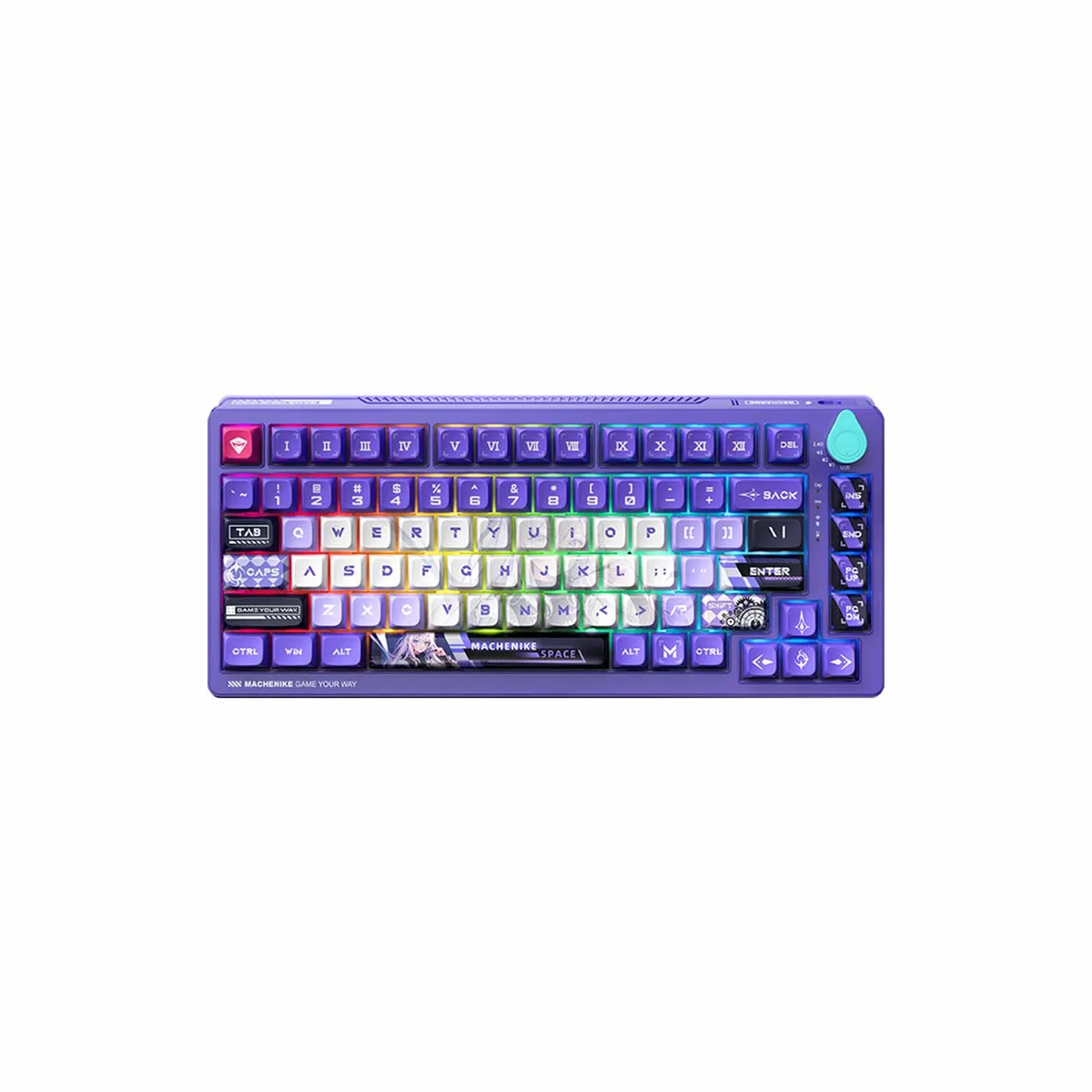 MACHENIKE - Teclado Gamer Machenike K600T B82 Tri-Mode Purple Linear PurpleGreen