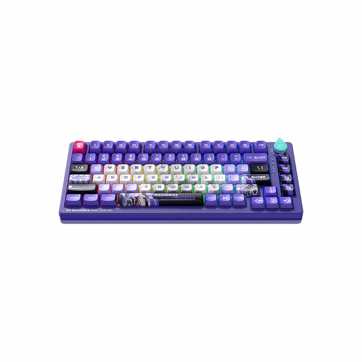 MACHENIKE - Teclado Gamer Machenike K600T B82 Tri-Mode Purple Linear PurpleGreen