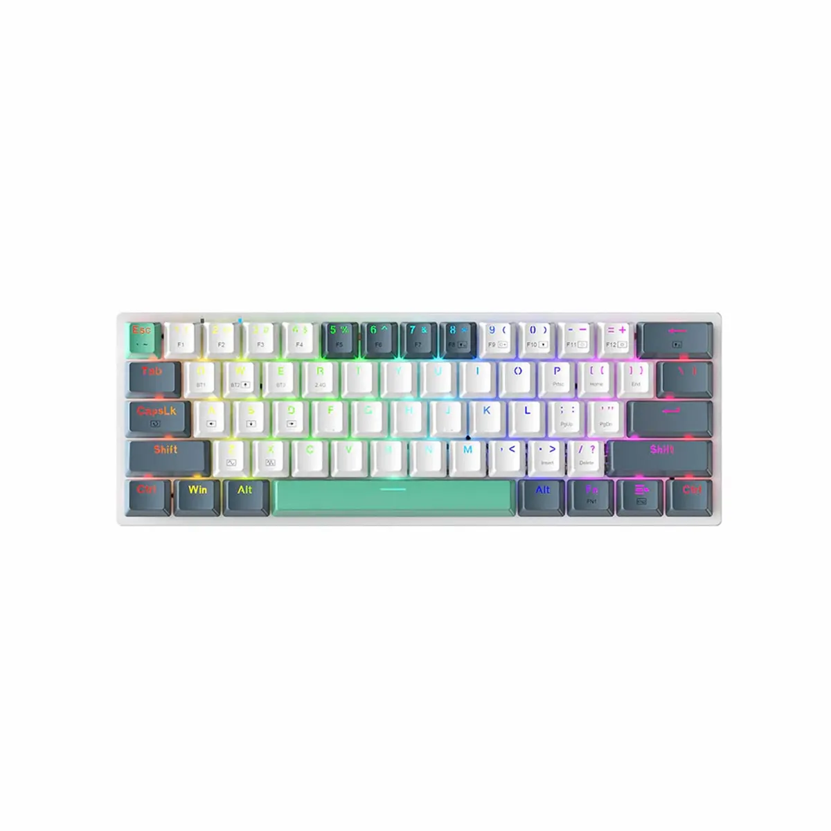MACHENIKE - Teclado Gamer Machenike K500 Tri-Modo Rgb Sp-Es-Mx Switch Brown White