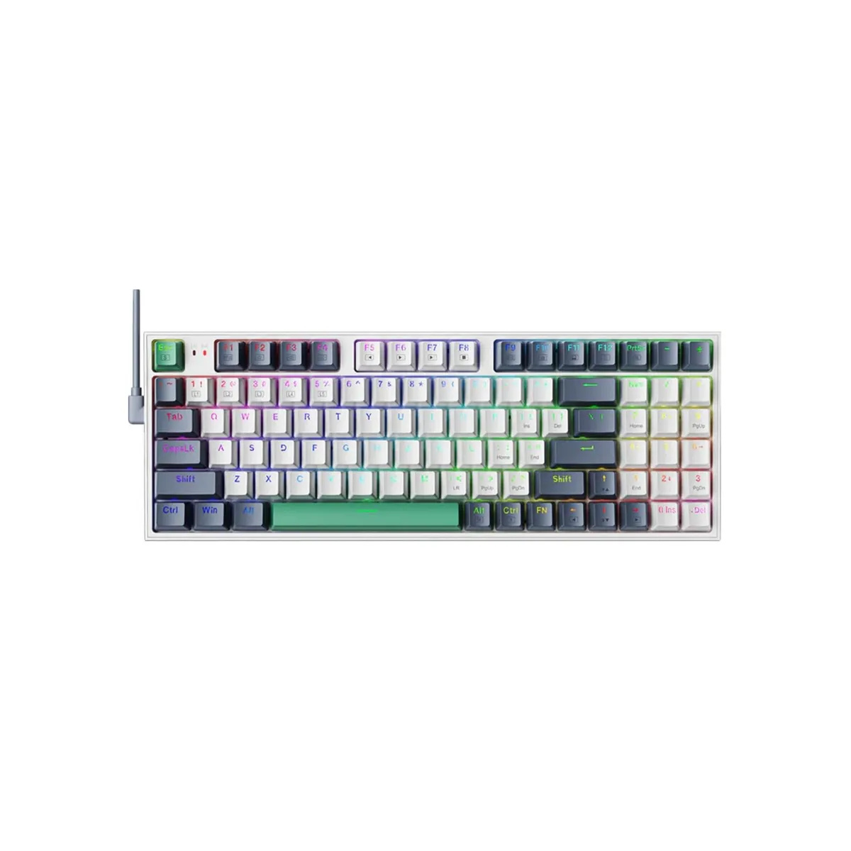 MACHENIKE - Teclado Gamer Machenike Mecánico K500 Sp Brown Switch K500-B94 White