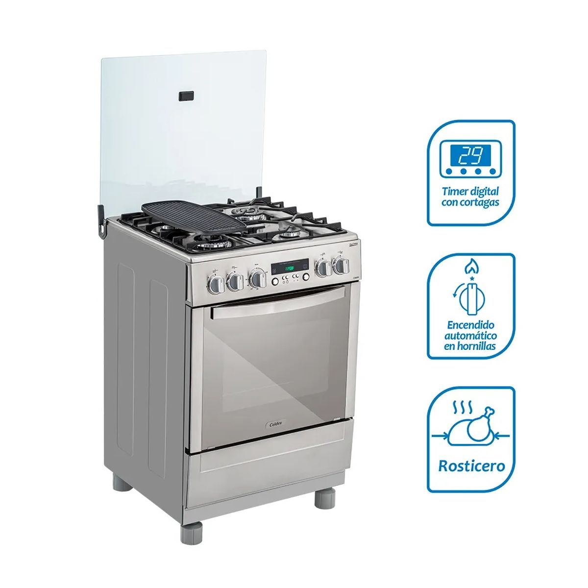 COLDEX - Cocina Coldex CX691 PLUS a Gas de Pie 24" 4 Quemadores Inox