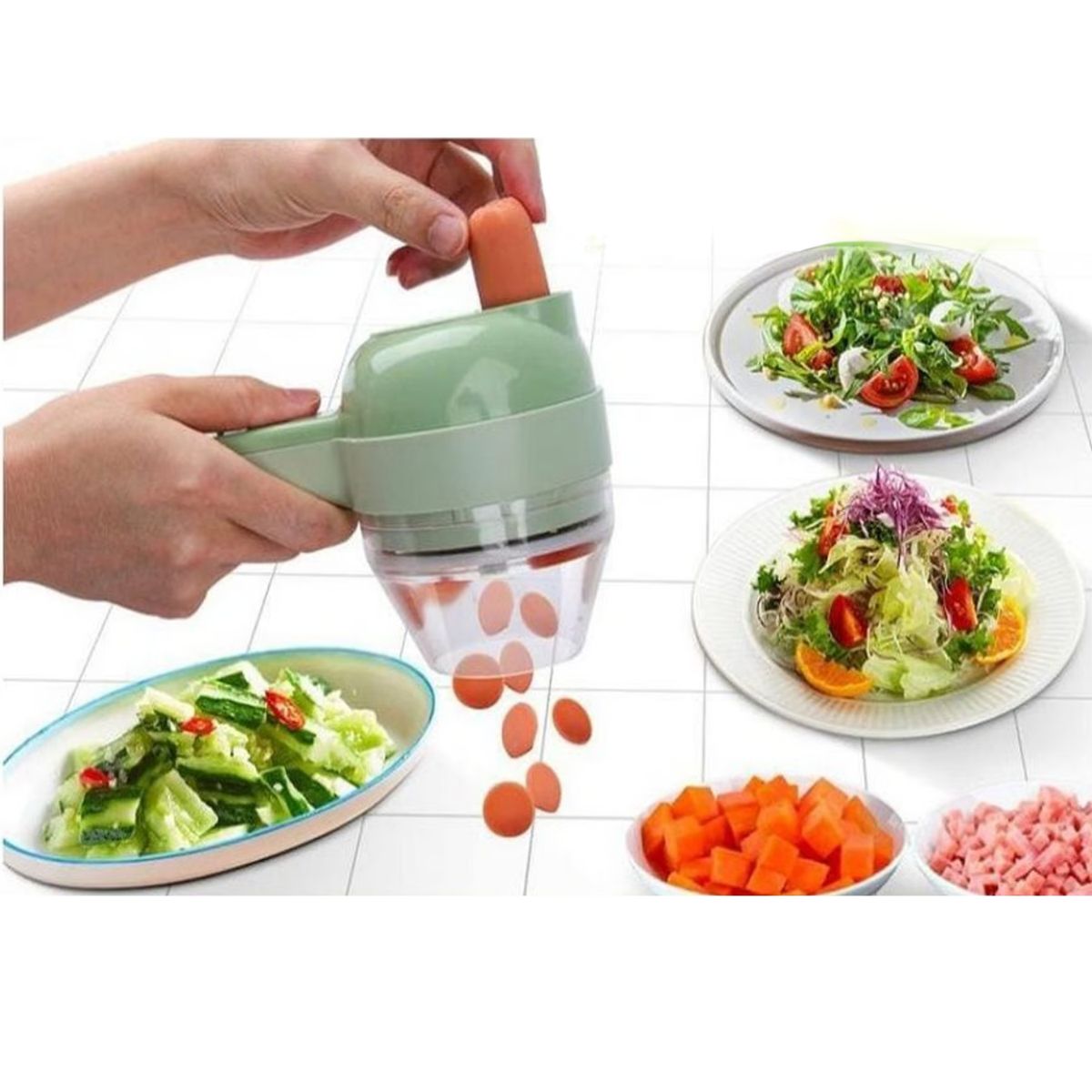 OEM - Picador de Verduras Multifuncional 4 en 1