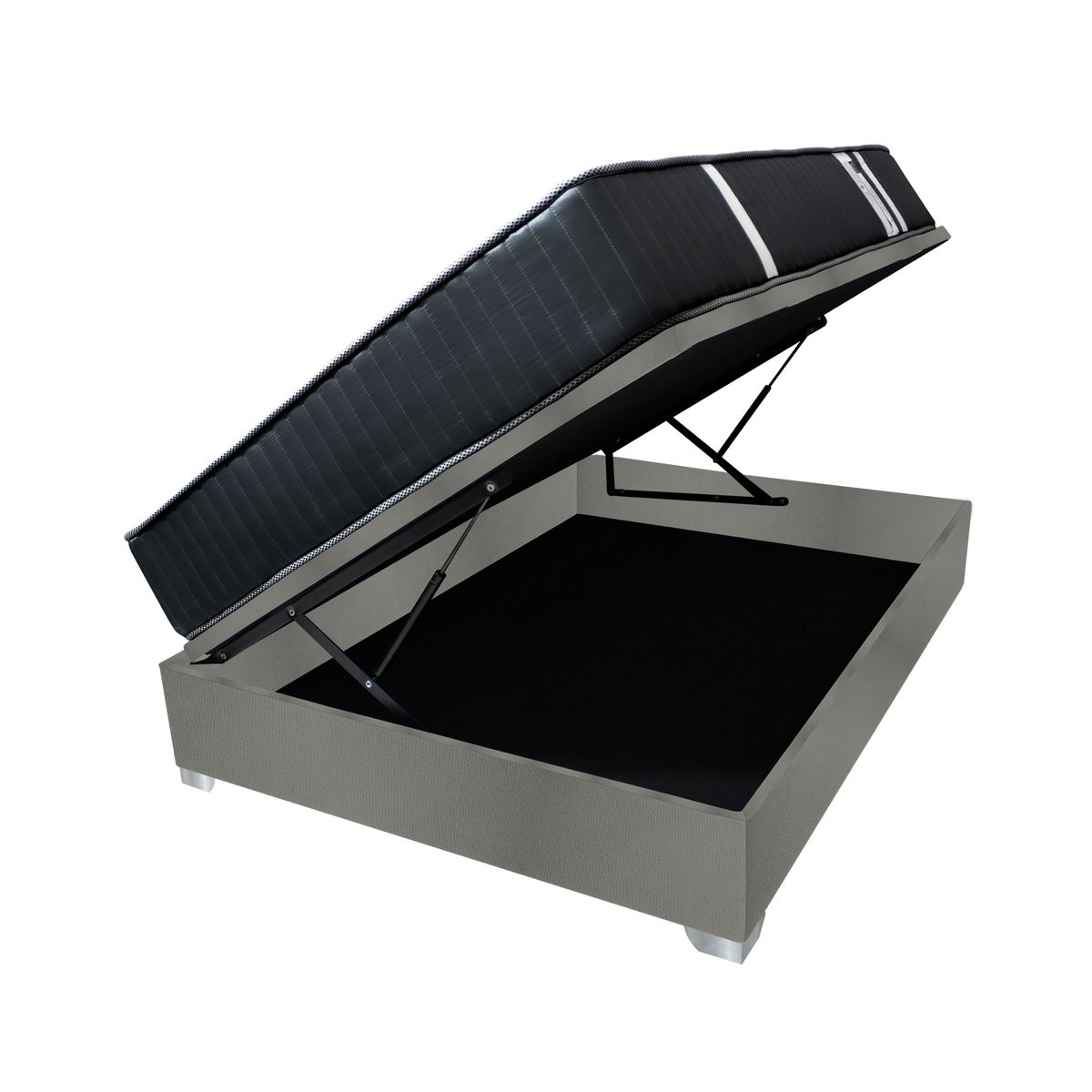 BARAKA HOME - Cama Box Espacio Trento Dual Rest 2 plz - Gris oscuro