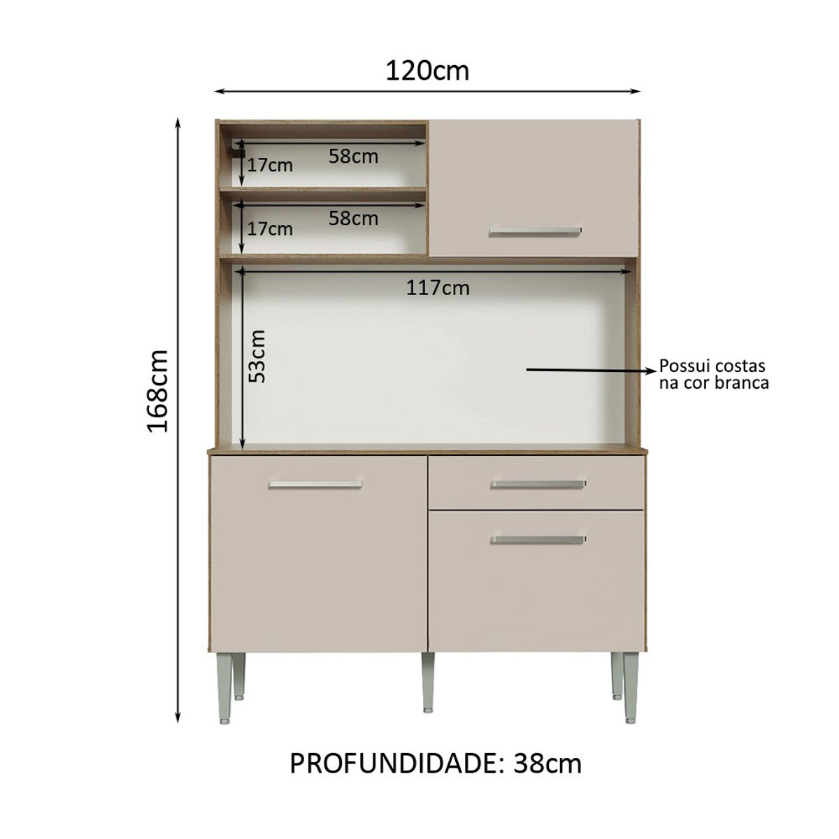 MADESA - Mueble de Cocina Compacta Life 120 cm