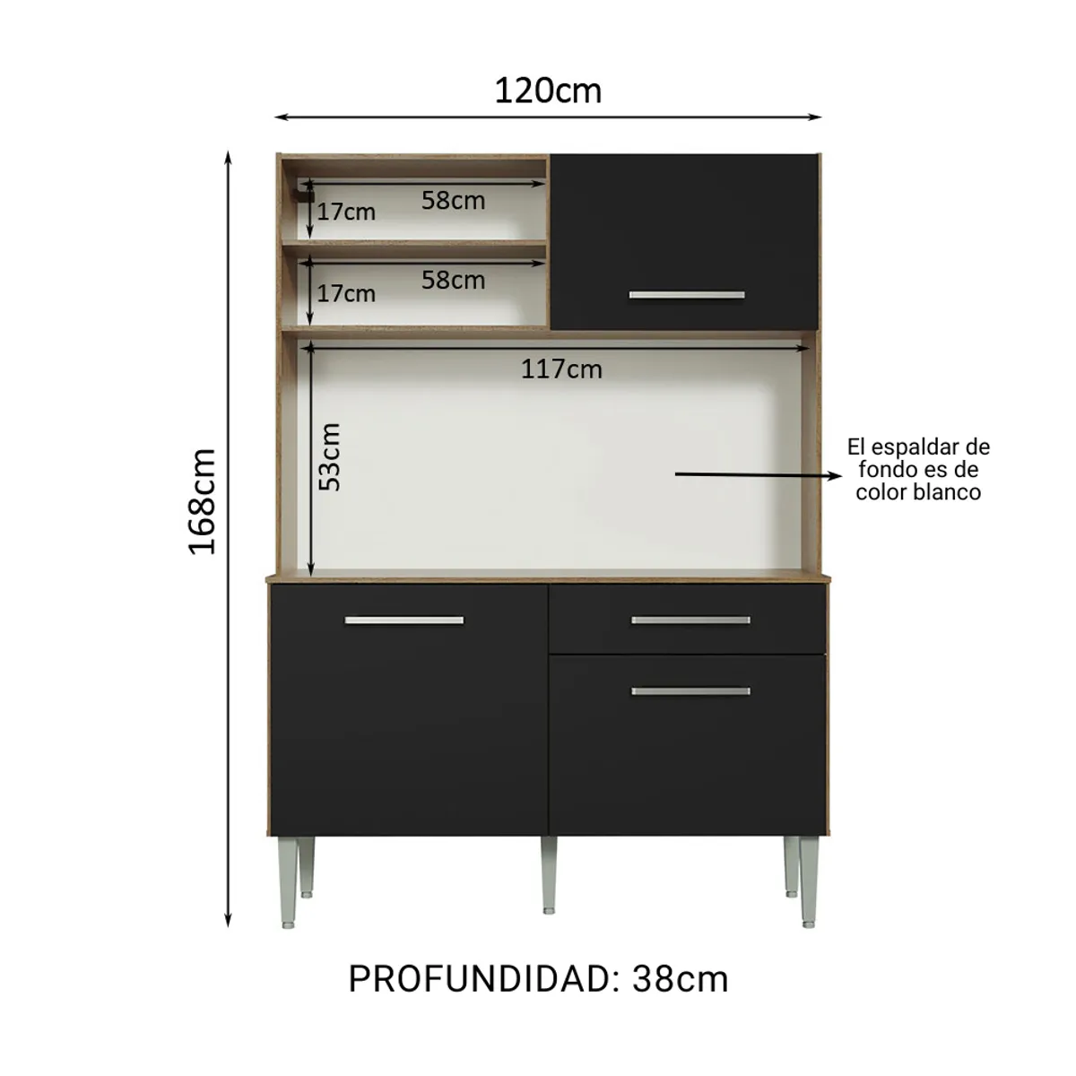 MADESA - Mueble de Cocina Compacta Life 120 cm