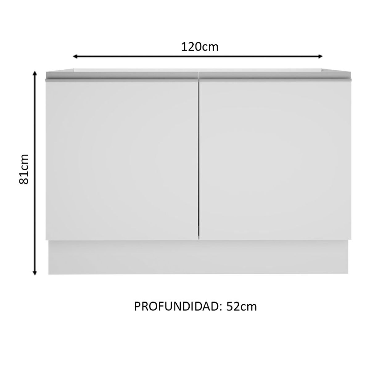 MADESA - Mueble de Cocina Glamy 120 cm - Mostrador para Lavadero