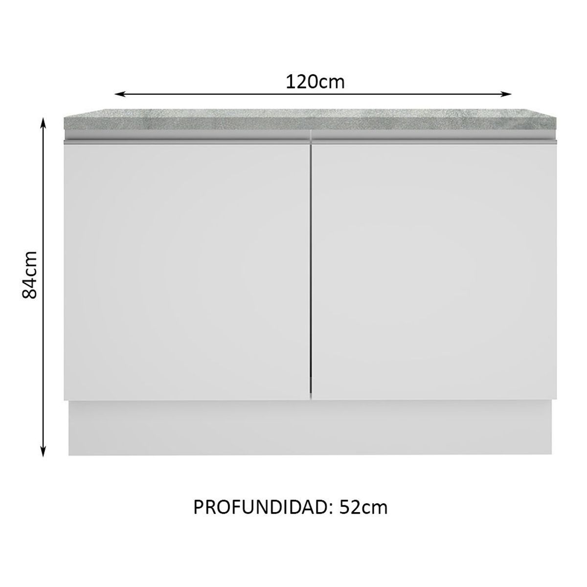 MADESA - Mueble de Cocina Glamy 120 cm - Mostrador para Lavadero con Encimera