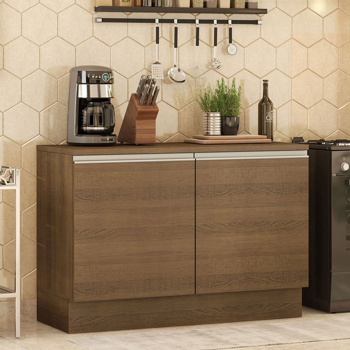 MADESA - Mueble de Cocina Glamy 120 cm - Mostrador para Lavadero con Encimera