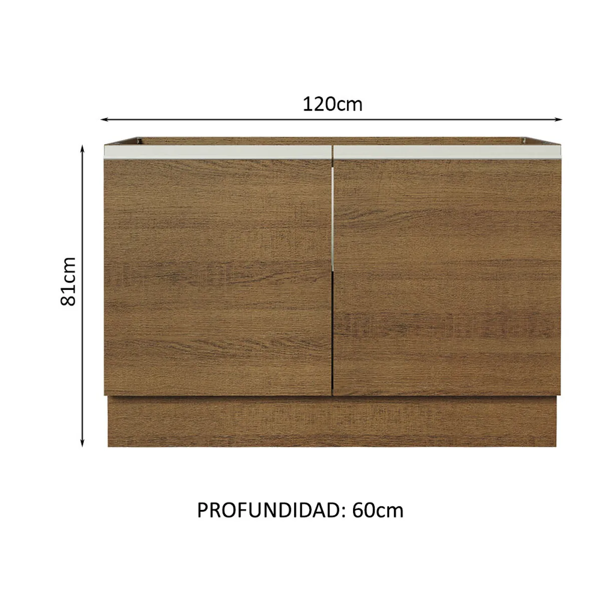 MADESA - Mueble de Cocina Glamy 120 cm - Mostrador para Lavadero con Encimera