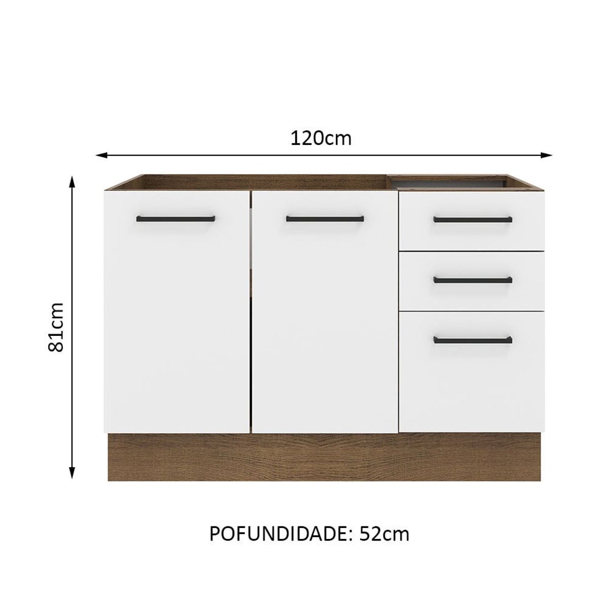 MADESA - Mueble de Cocina Agata 120 cm - Mostrador para Lavadero