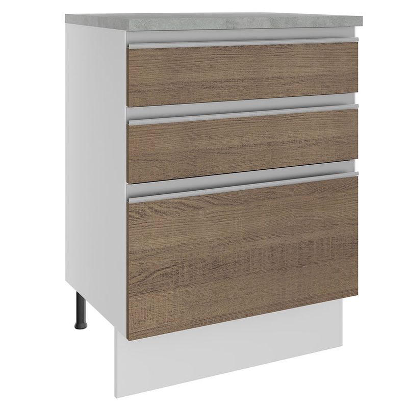 MADESA - Mueble de Cocina Glamy 60 cm 3 Cajones