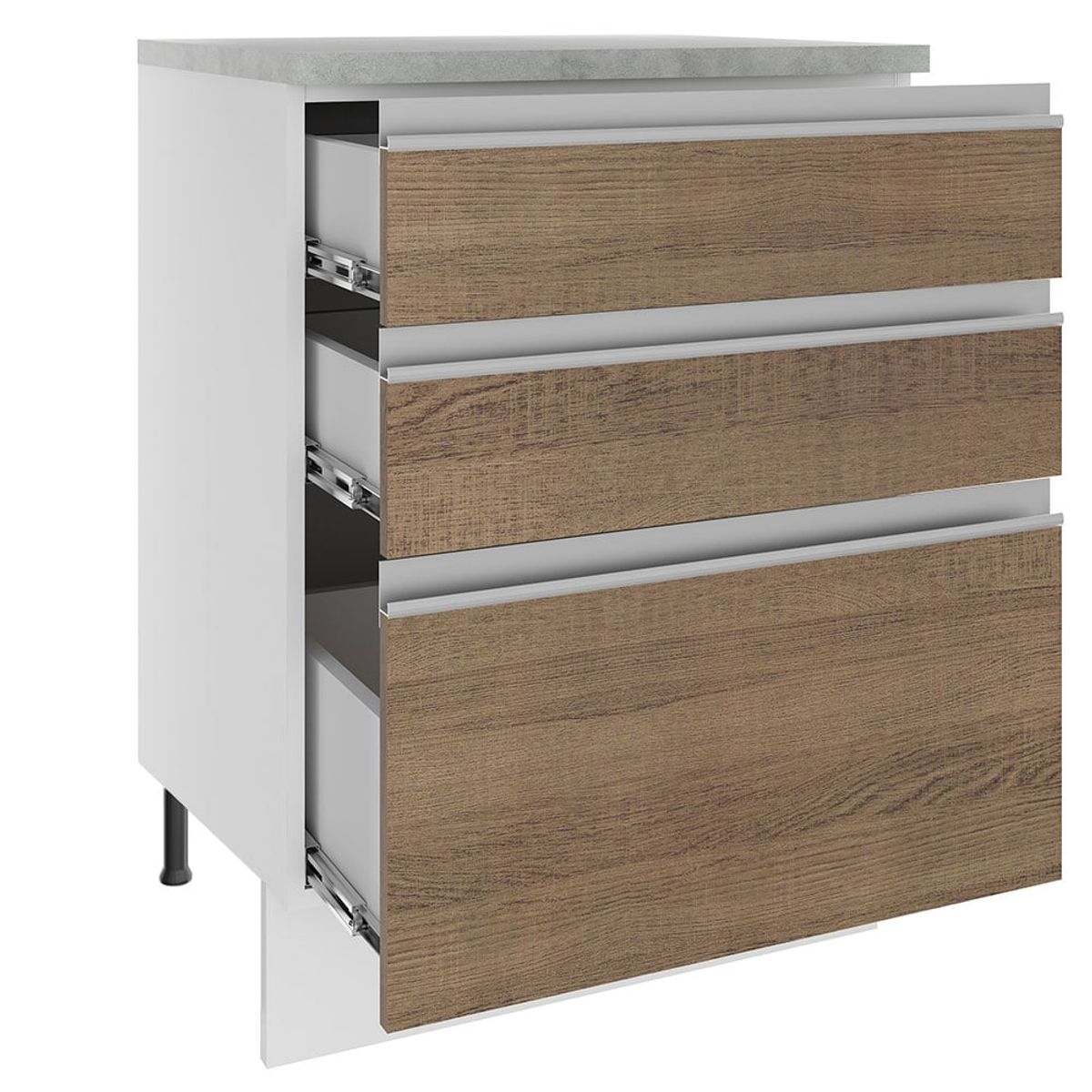 MADESA - Mueble de Cocina Glamy 60 cm 3 Cajones