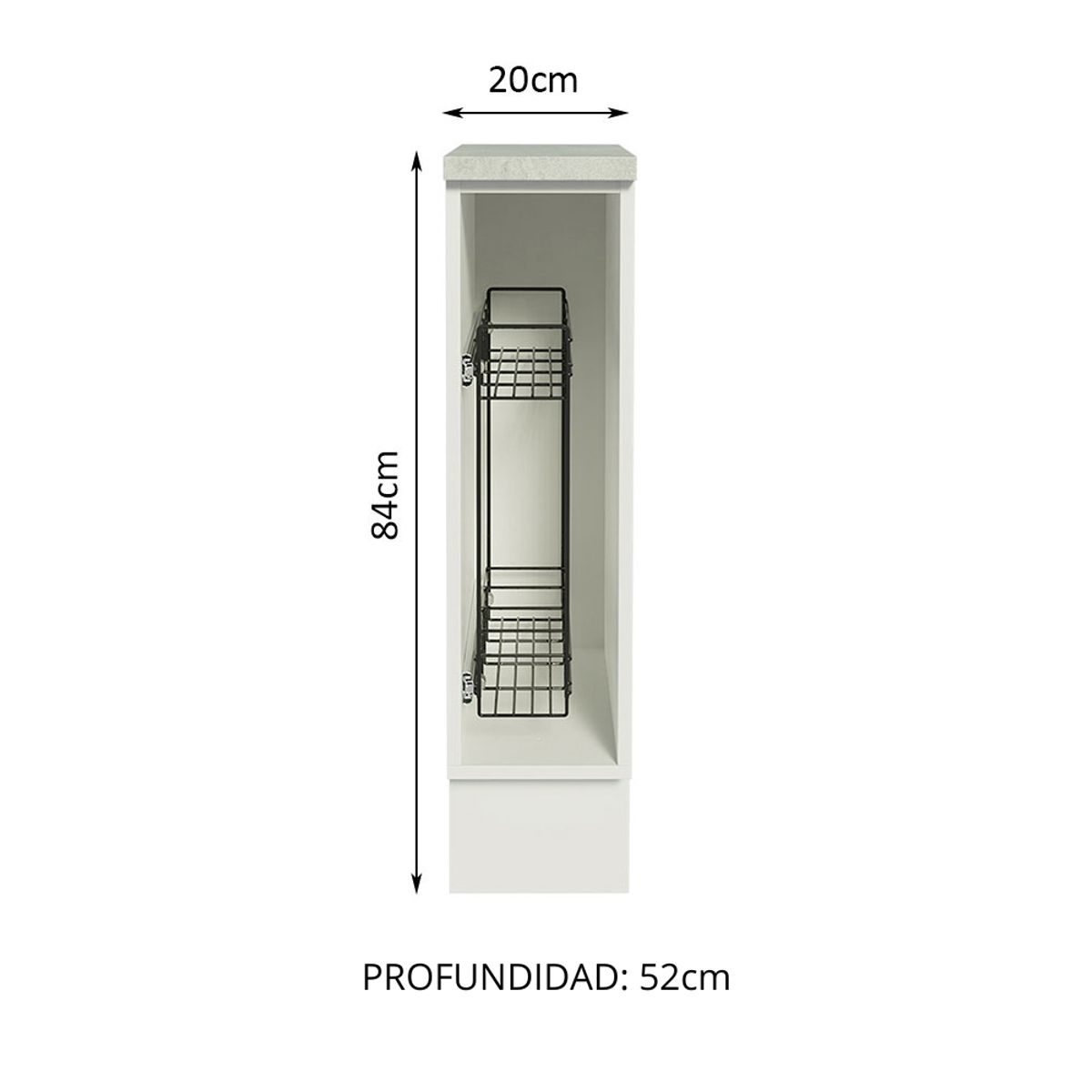 MADESA - Mueble de Cocina Portacondimentos Glamy, Agata y Stella 20 cm