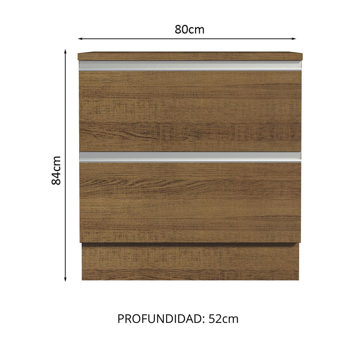 MADESA - Mueble de Cocina Glamy 80 cm 2 Cajones