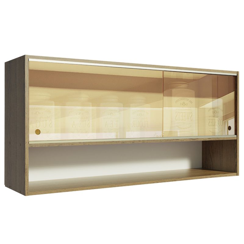MADESA - Alacena de Cocina Emilly 105 cm 2 Puertas Corredizas de Cristal Reflex