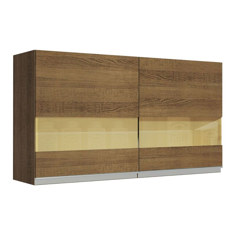 MADESA - Alacena de Cocina Glamy 120 cm 2 Puertas con Cristal Reflex