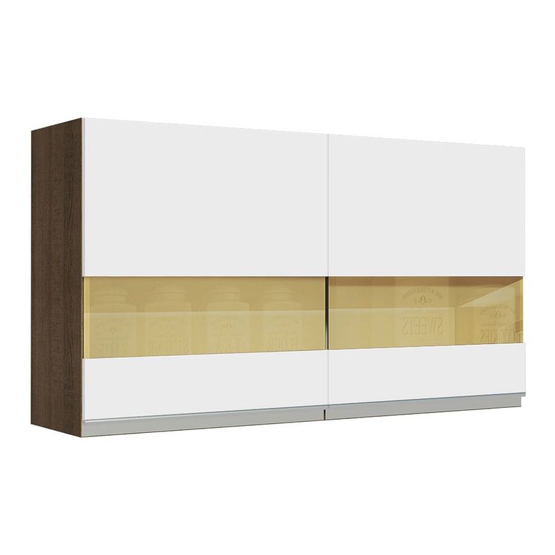 MADESA - Alacena de Cocina Glamy 120 cm 2 Puertas con Cristal Reflex