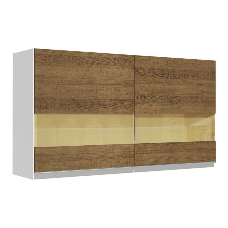 MADESA - Alacena de Cocina Glamy 120 cm 2 Puertas con Cristal Reflex