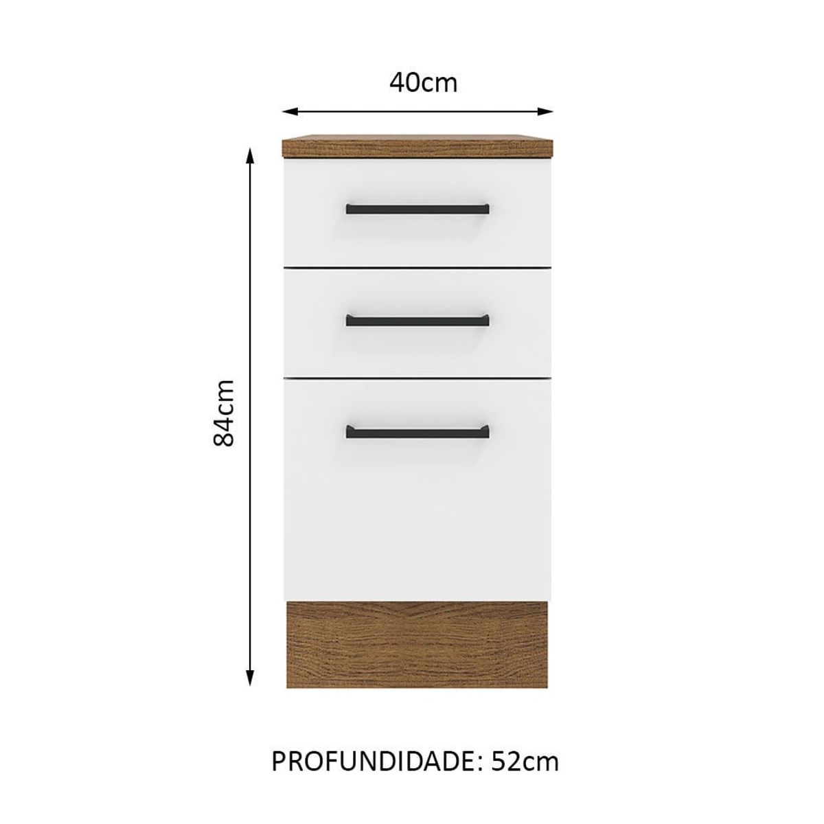 MADESA - Mueble de Cocina Agata 40 cm 3 Cajones