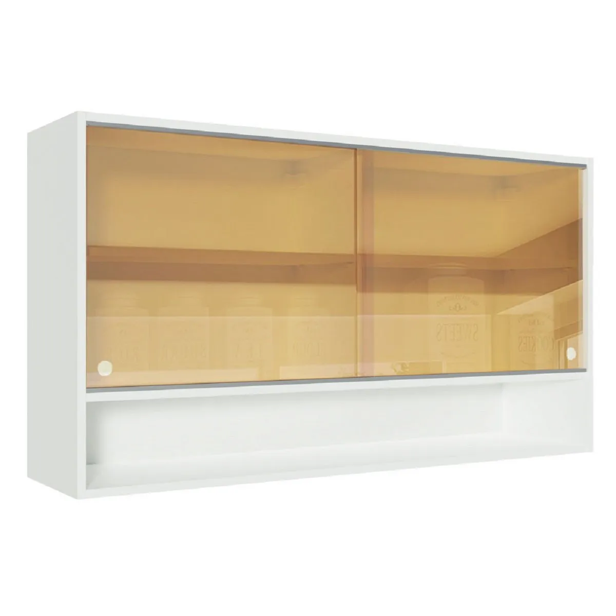 MADESA - Alacena de Cocina Glamy 120 cm 2 Puertas Corredizas de Cristal Reflex