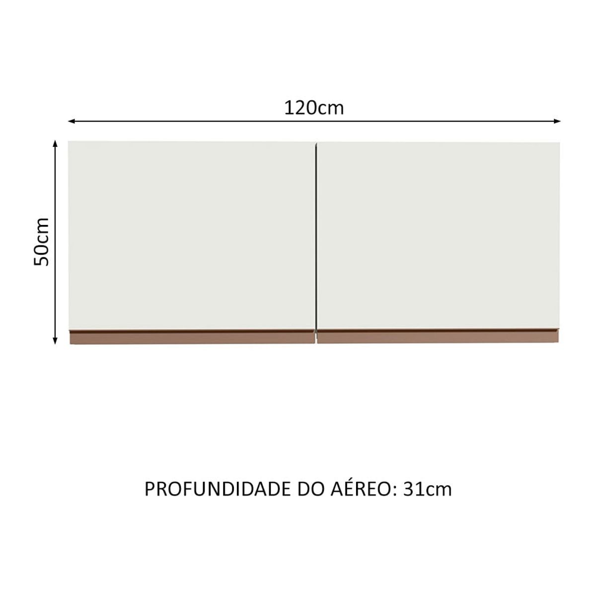 MADESA - Alacena de Cocina Reims 120 cm x 50 cm 2 Puertas