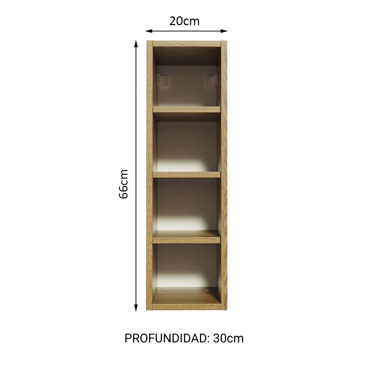MADESA - Alacena de Cocina Abierta Portabotellas Glamy 4 Nichos