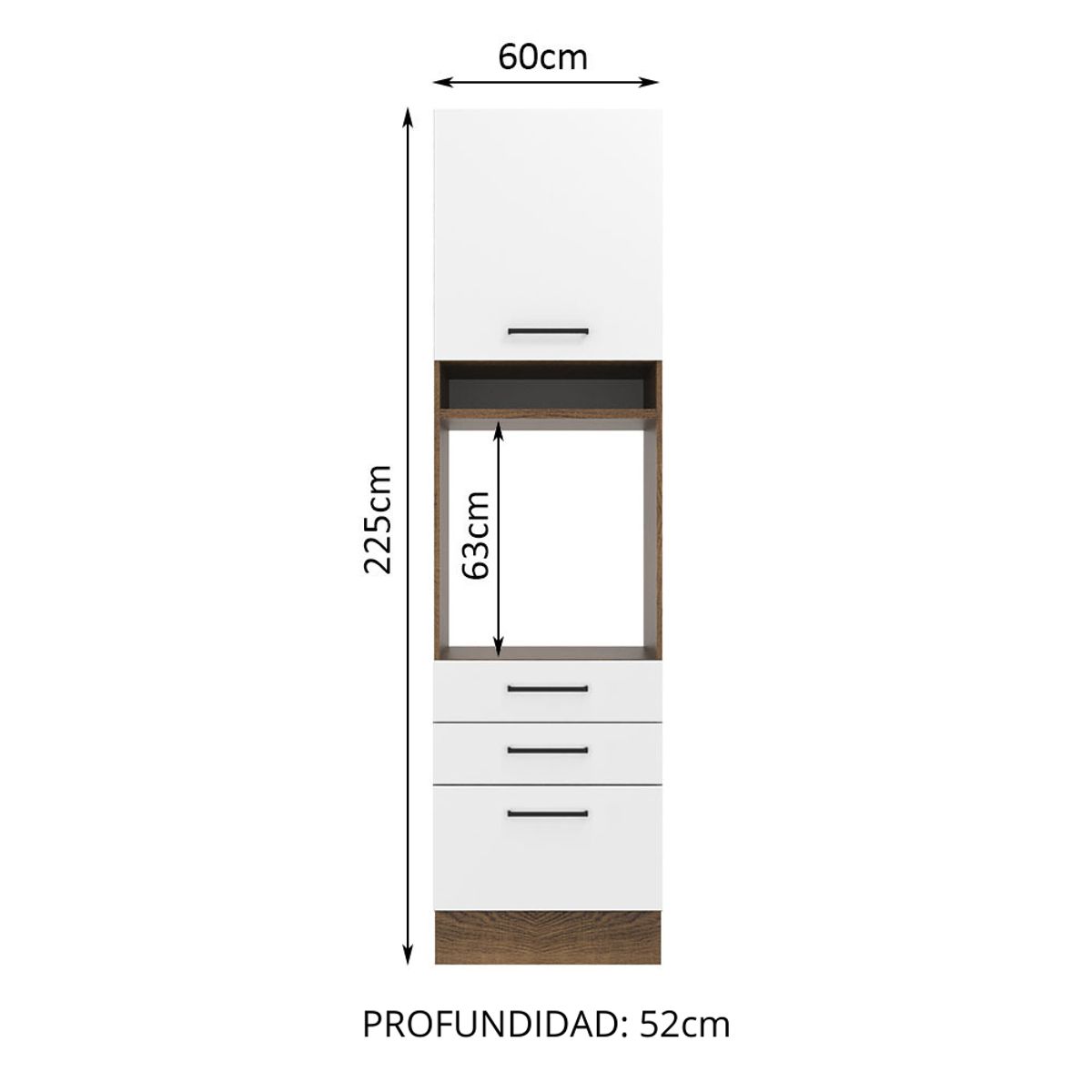 MADESA - Mueble de Cocina Agata - Torre para Hornos 60 cm
