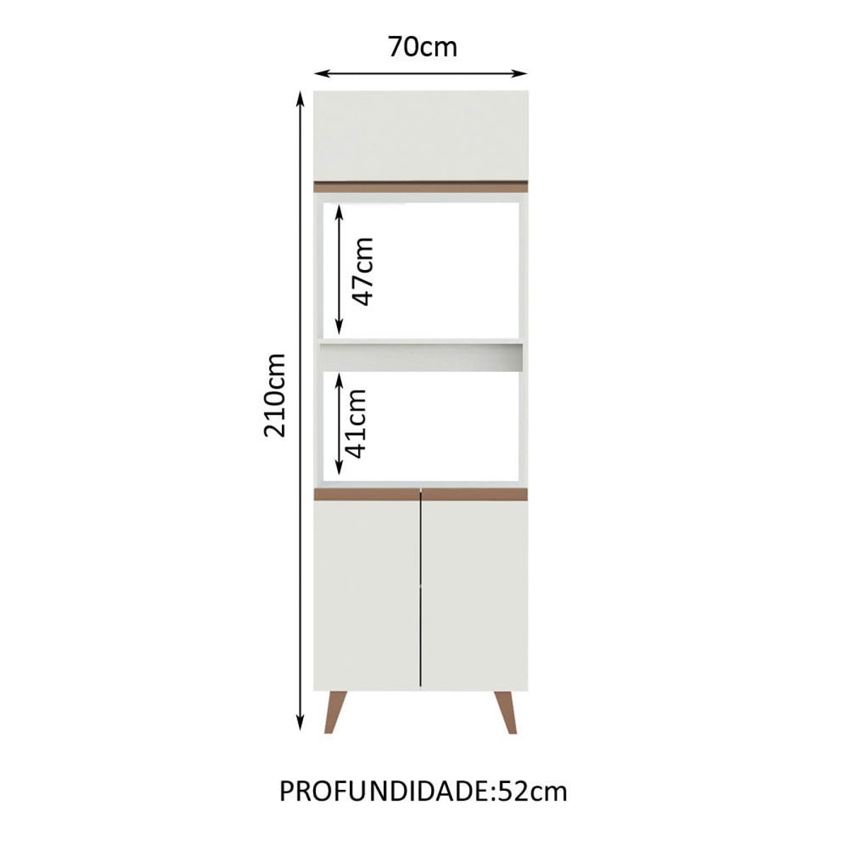 MADESA - Mueble de Cocina Reims - Torre para Hornos 70 cm