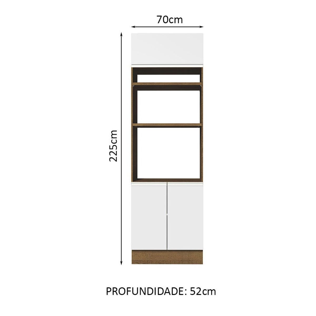 MADESA - Mueble de Cocina Glamy - Torre para Hornos 70 cm