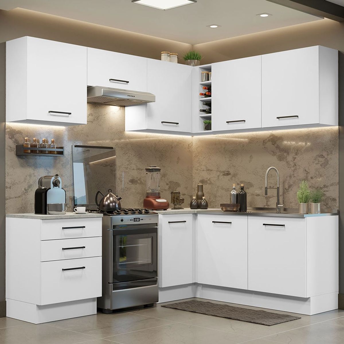 MADESA - Mueble de Cocina Integral de Esquina Agata 399 cm 02