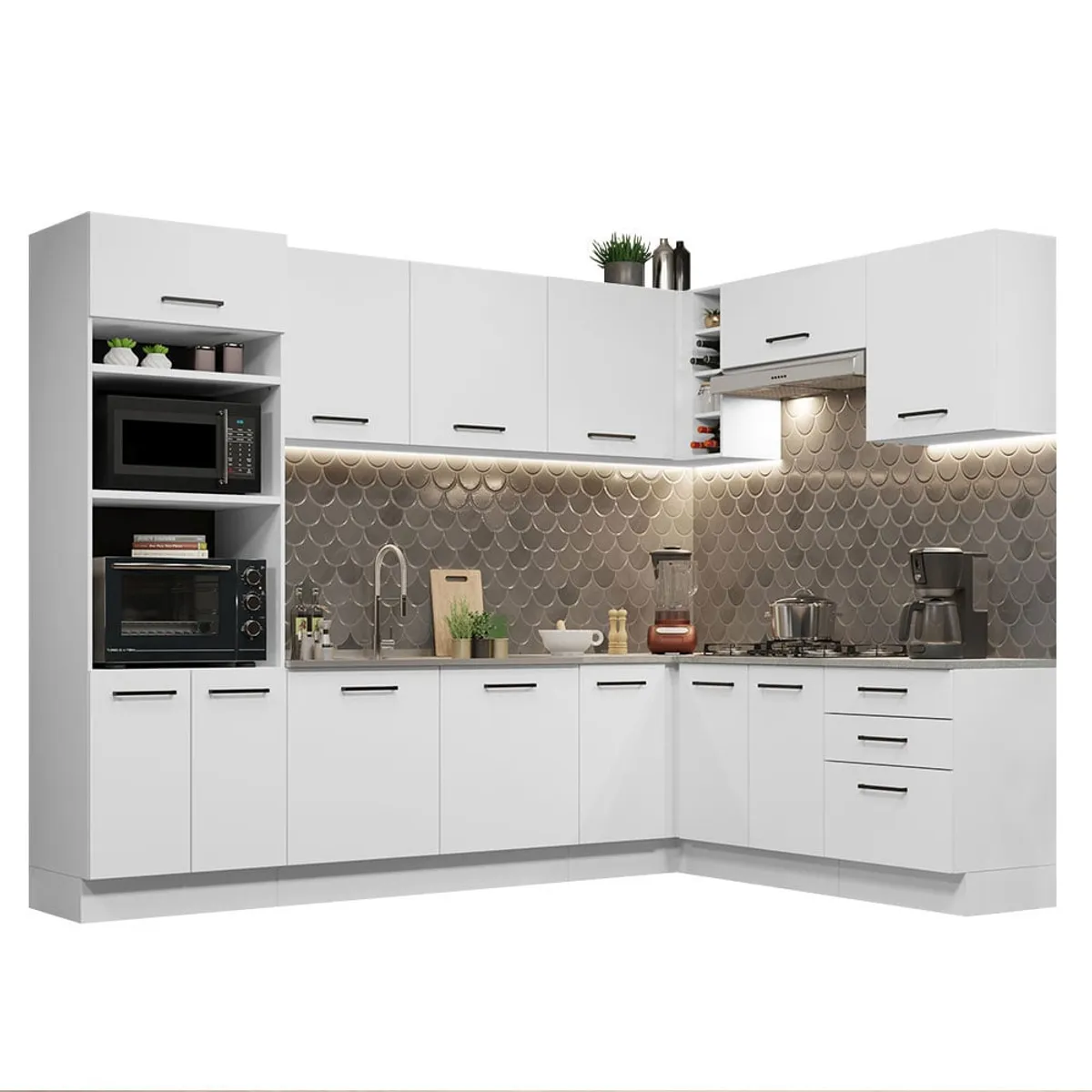 MADESA - Mueble de Cocina Integral de Esquina Agata 479 cm 01