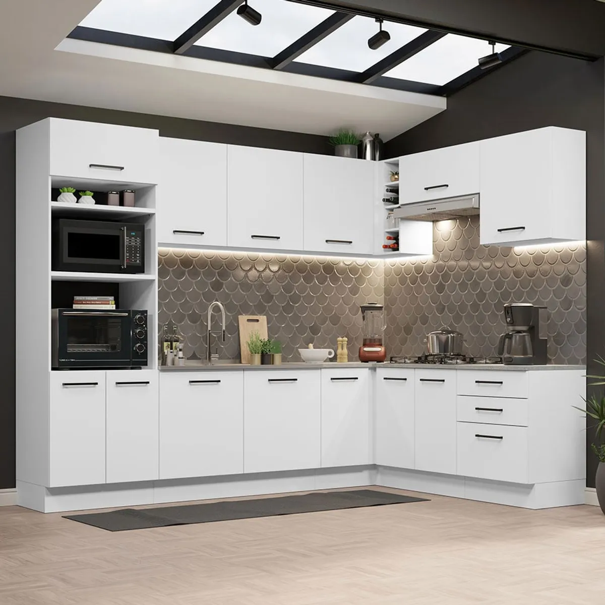 MADESA - Mueble de Cocina Integral de Esquina Agata 479 cm 01