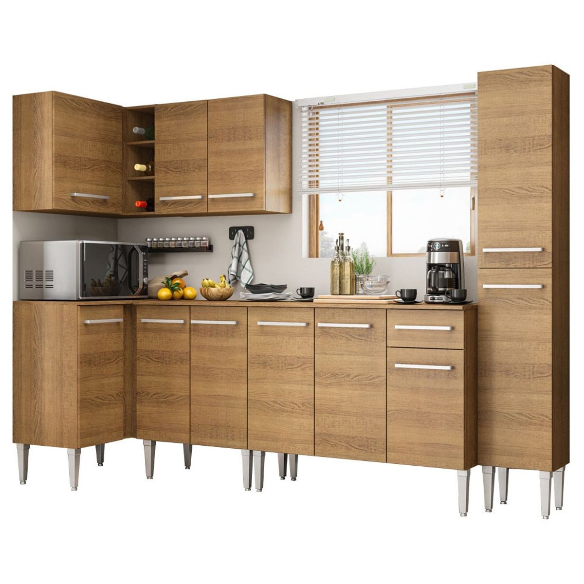 MADESA - Mueble de Cocina Integral de Esquina Emilly Water 325 cm